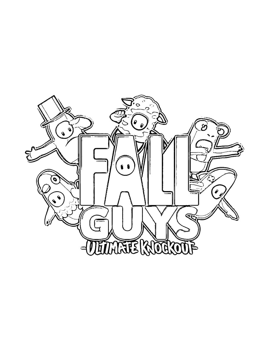 Раскраски fall guys для раскрашивания