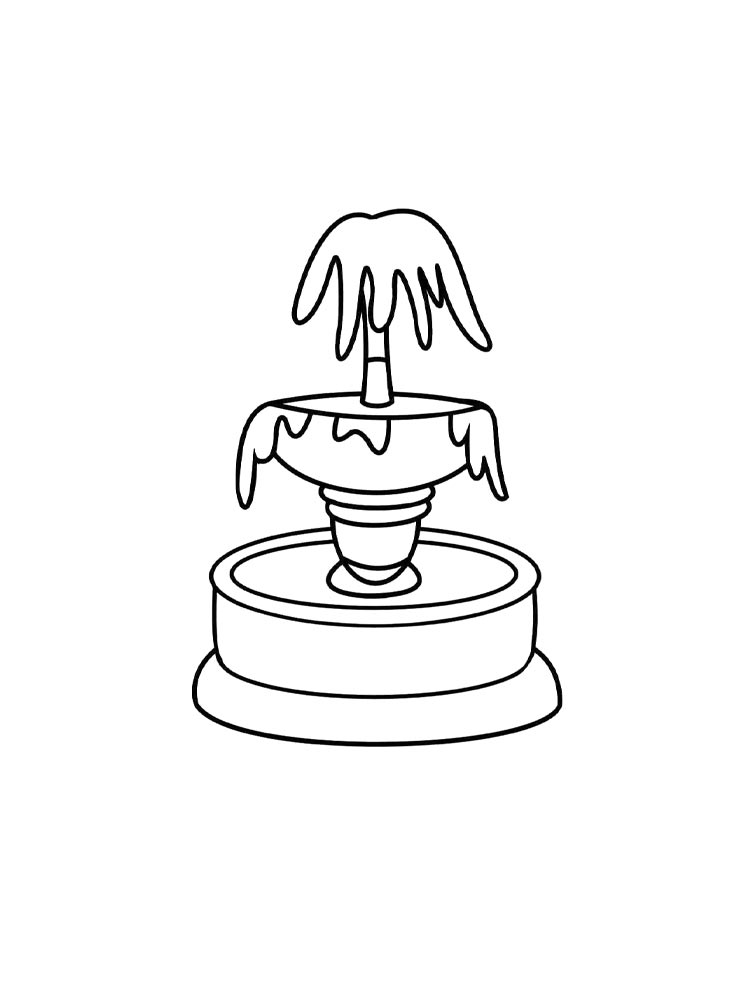 Раскраски фонтан картинка для раскрашивания