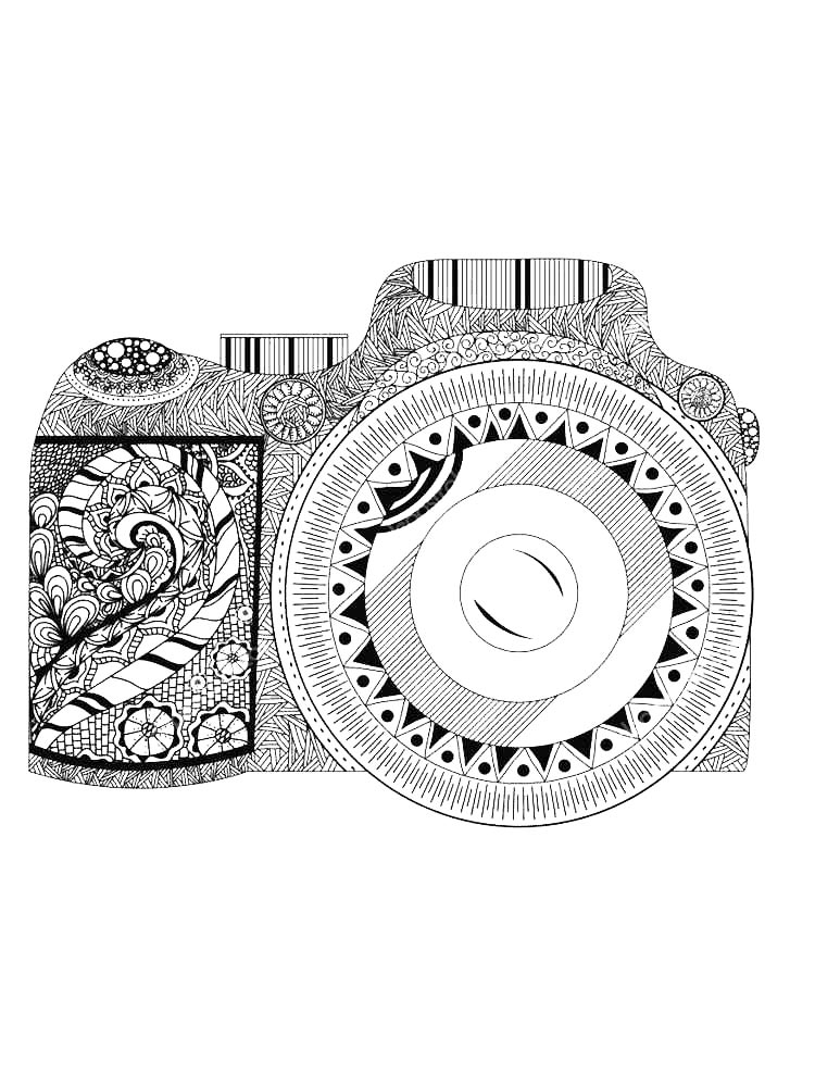 Раскраски фотоаппарат для раскрашивания