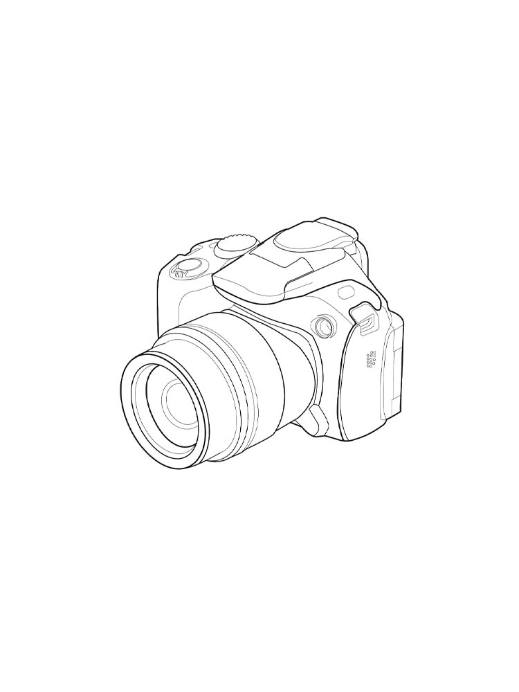 Раскраски фотоаппарат картинка для раскрашивания 2