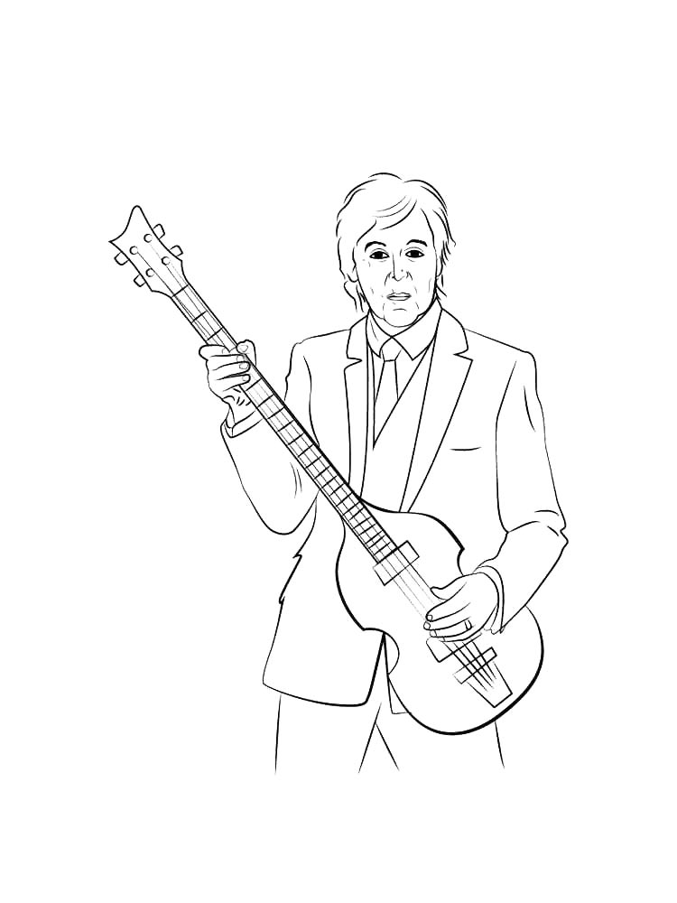 Раскраски гитарист черно-белая раскраска 2