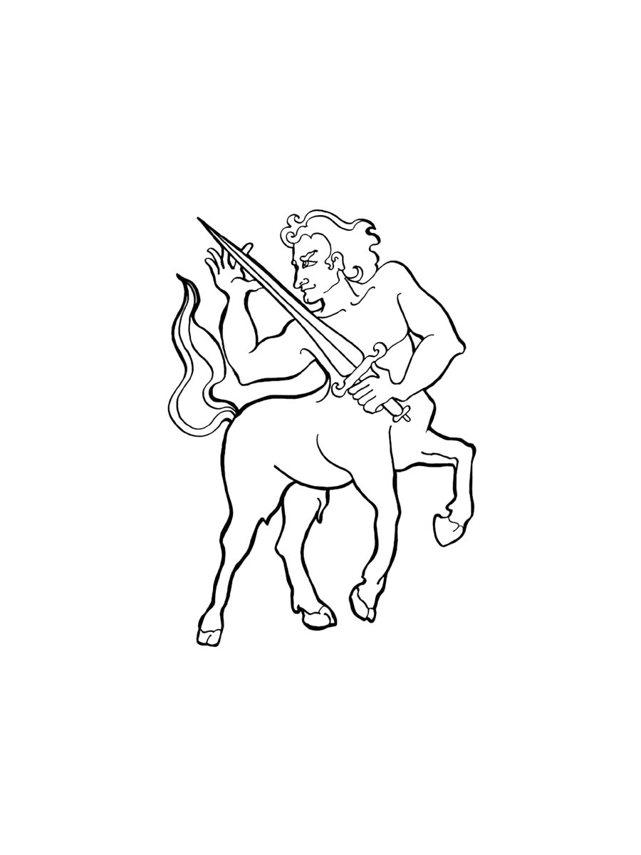 Раскраски кентавр картинка для раскрашивания