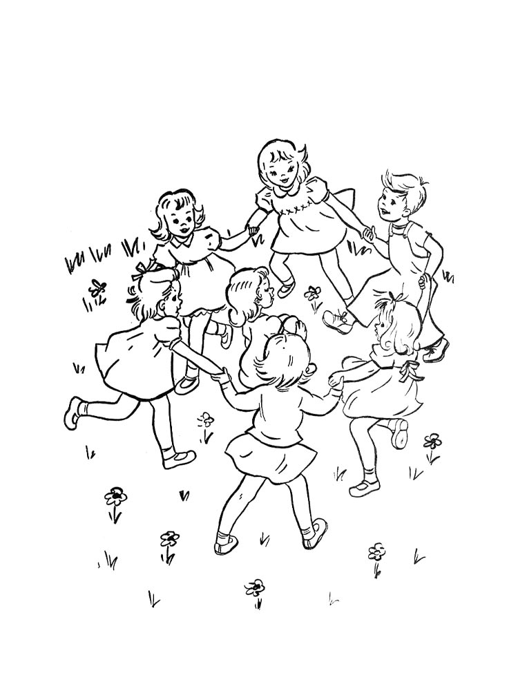 Раскраски хоровод картинка для раскрашивания