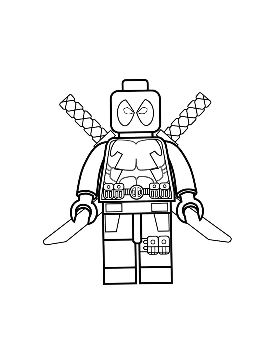 Раскраски lego дэдпул для раскрашивания