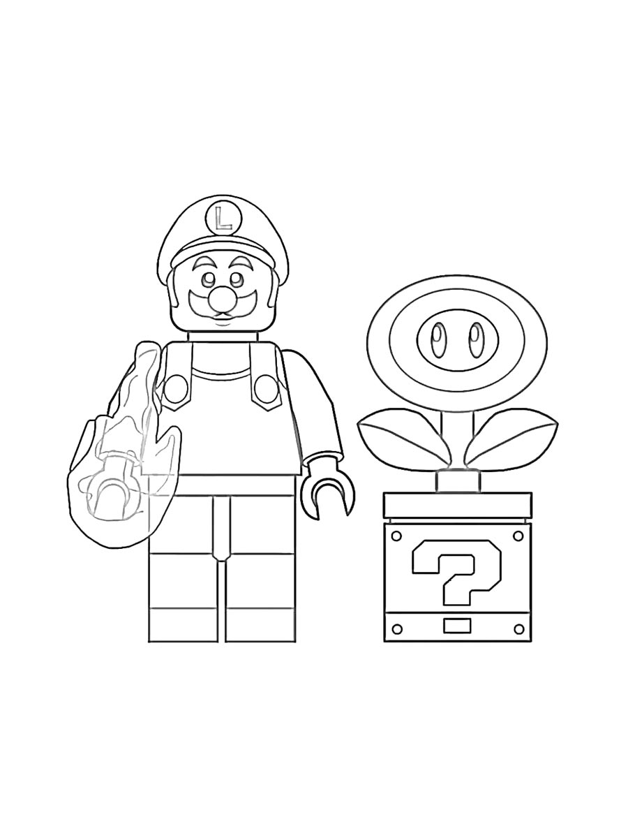 Раскраски lego супер марио для раскрашивания 2