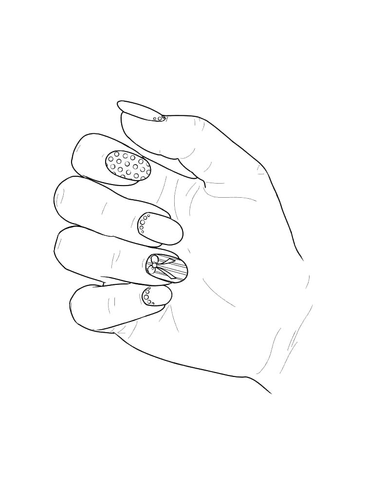 Раскраски маникюр картинка для раскрашивания