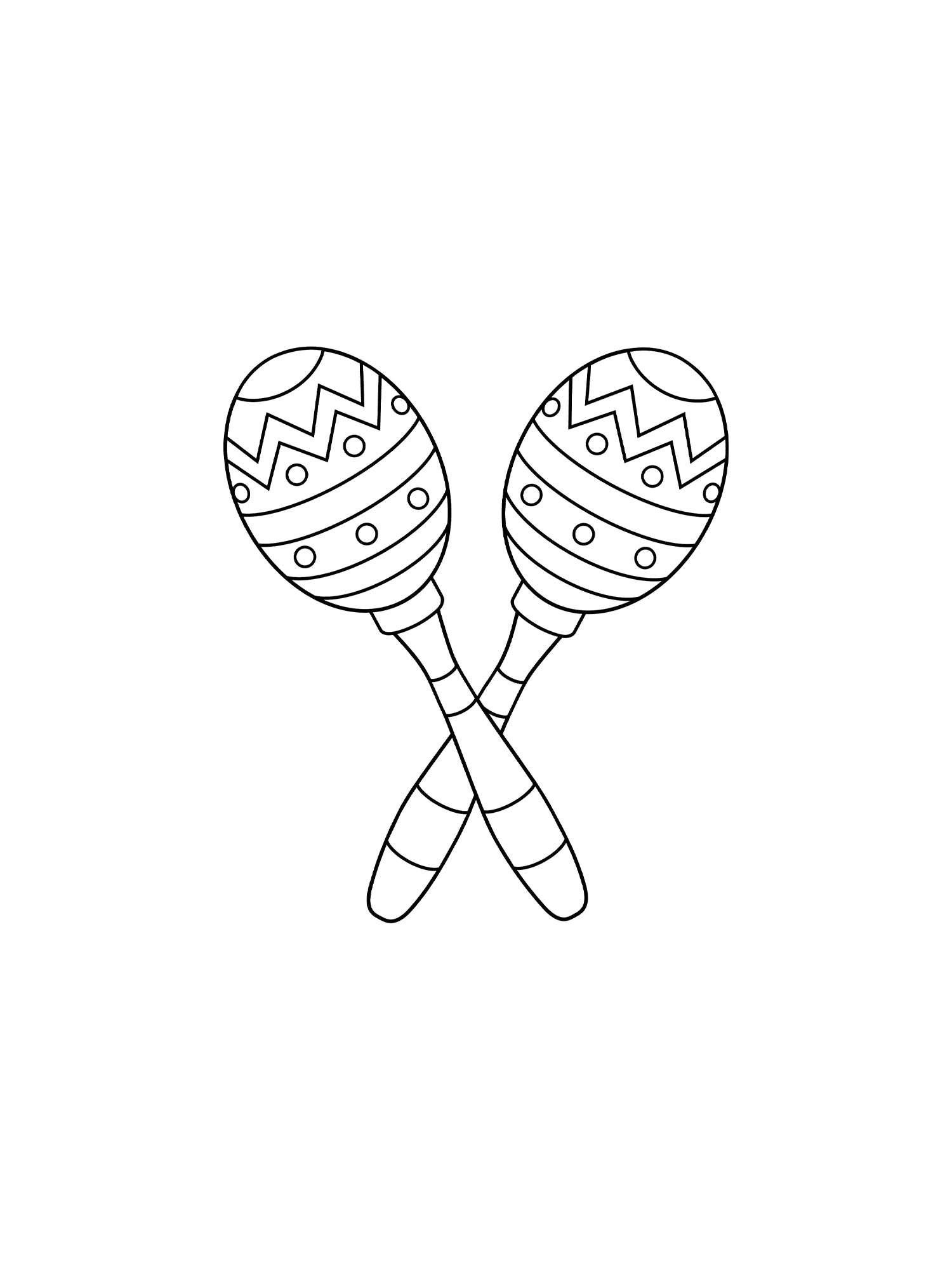 Раскраски маракас черно-белая раскраска