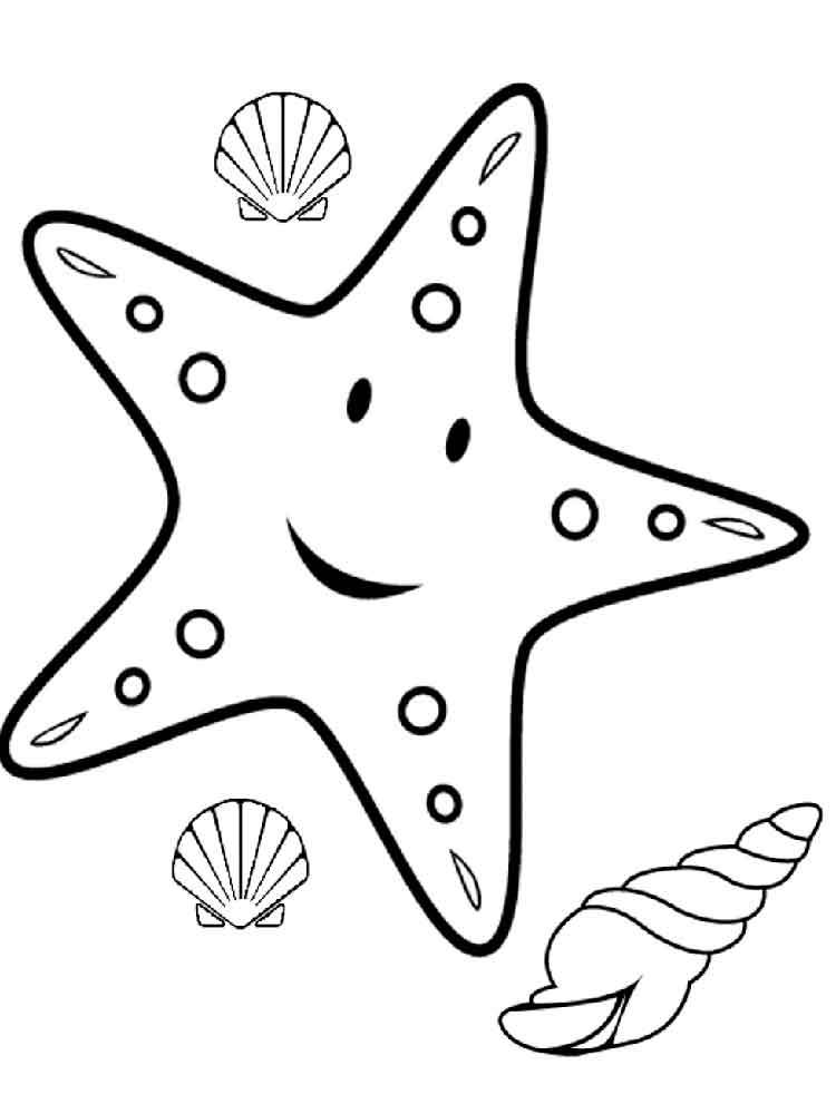 Раскраски Морская звезда