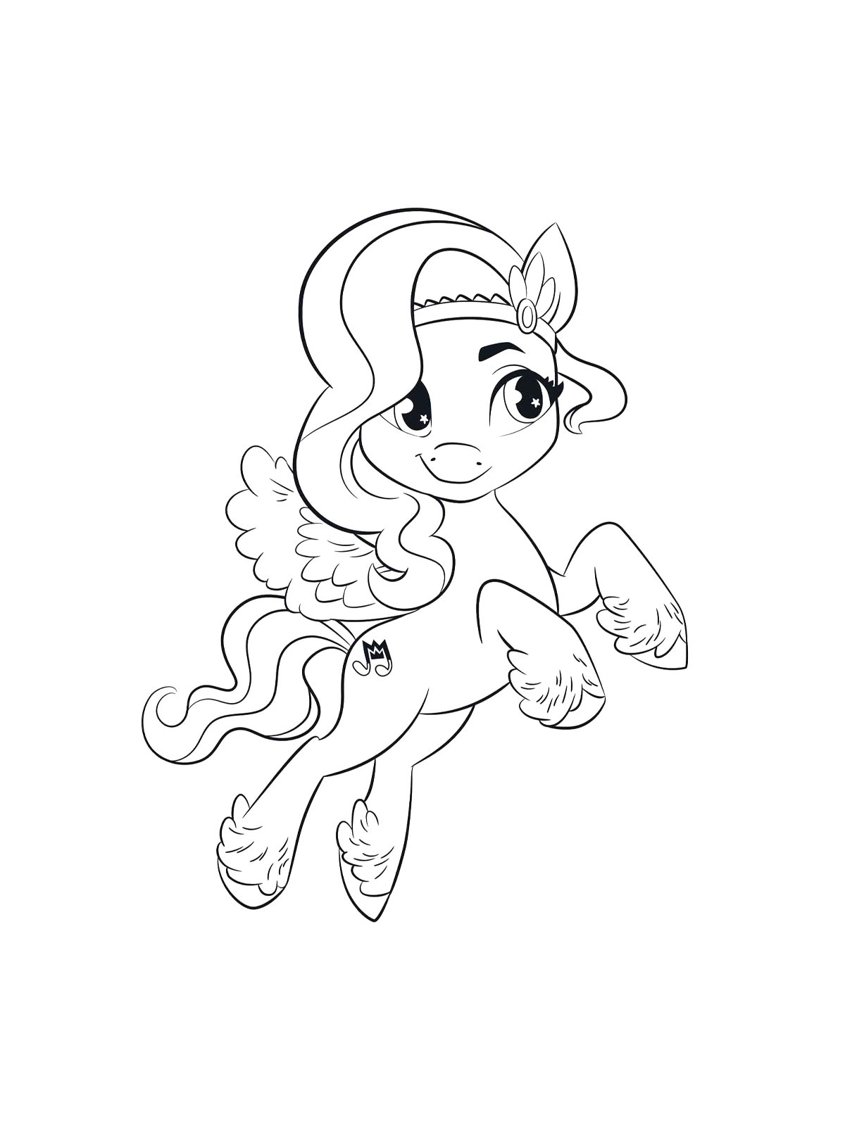 Раскраски my little pony: новое поколение черно-белая раскраска 2