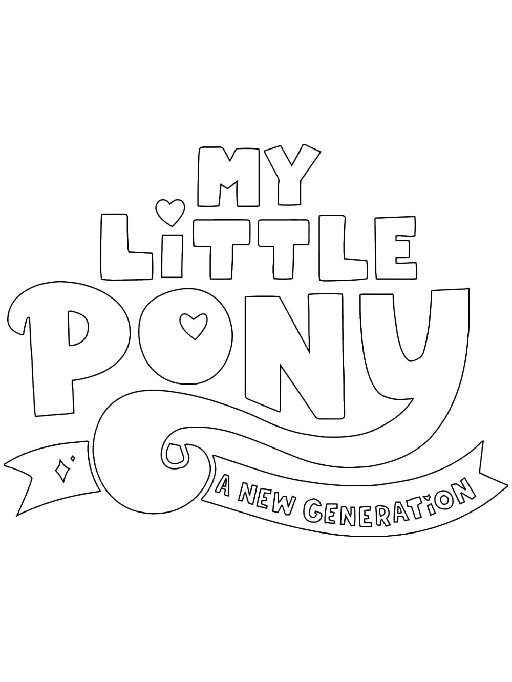 Раскраски my little pony: новое поколение рисунок для раскрашивания