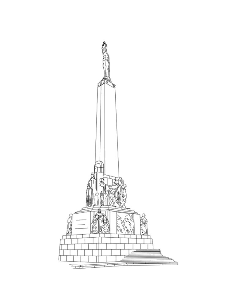 Раскраски памятник картинка для раскрашивания