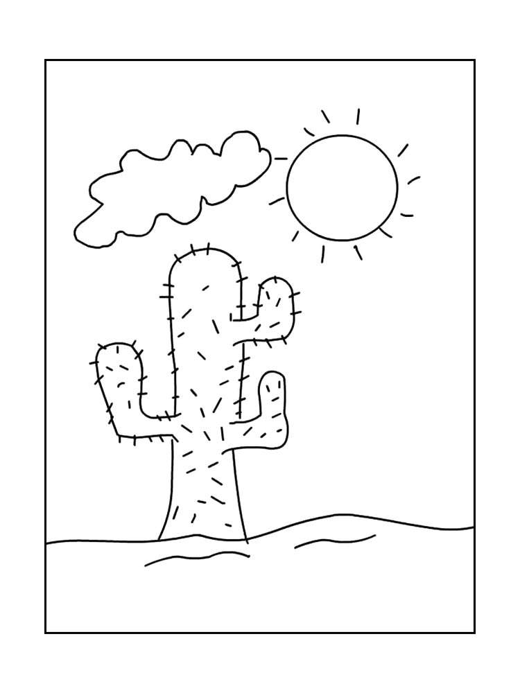 Раскраски пустыня рисунок для раскрашивания