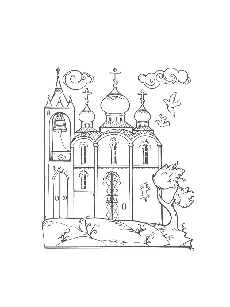 Раскраски церковь раскраска для детей 2
