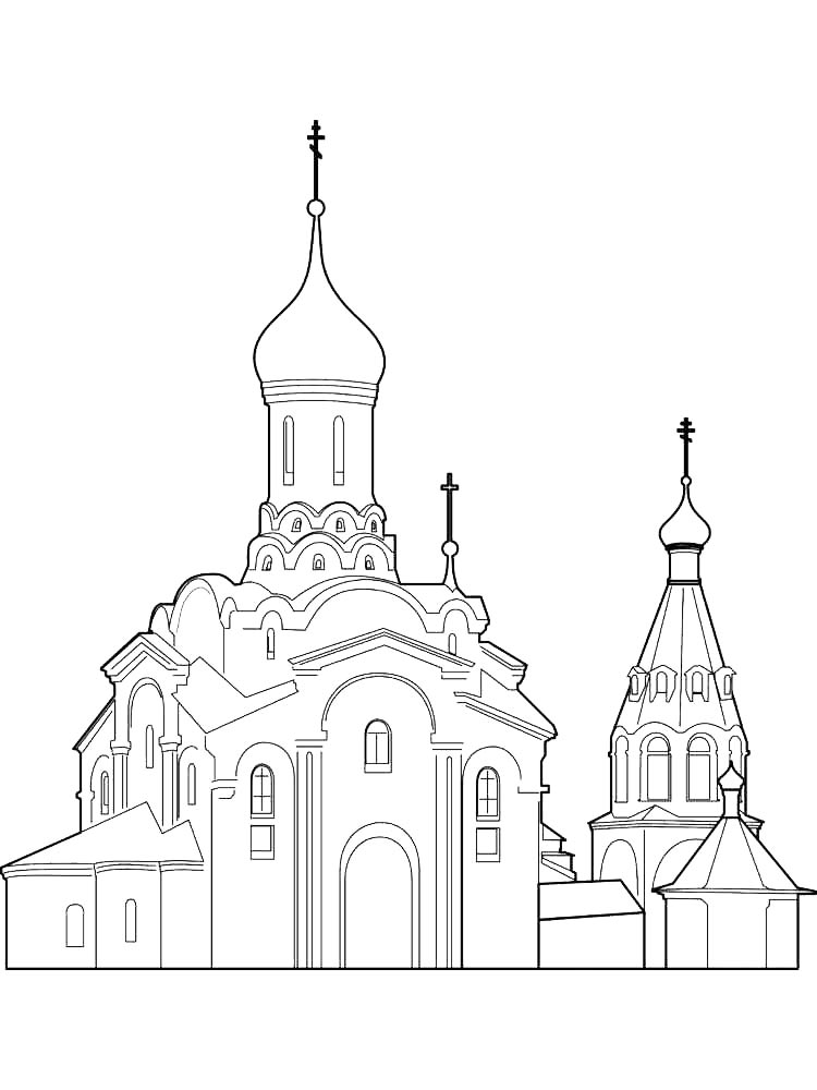 Раскраски церковь рисунок для раскрашивания