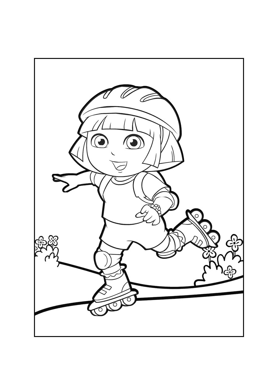 Распечатать раскраску даша путешественница 4