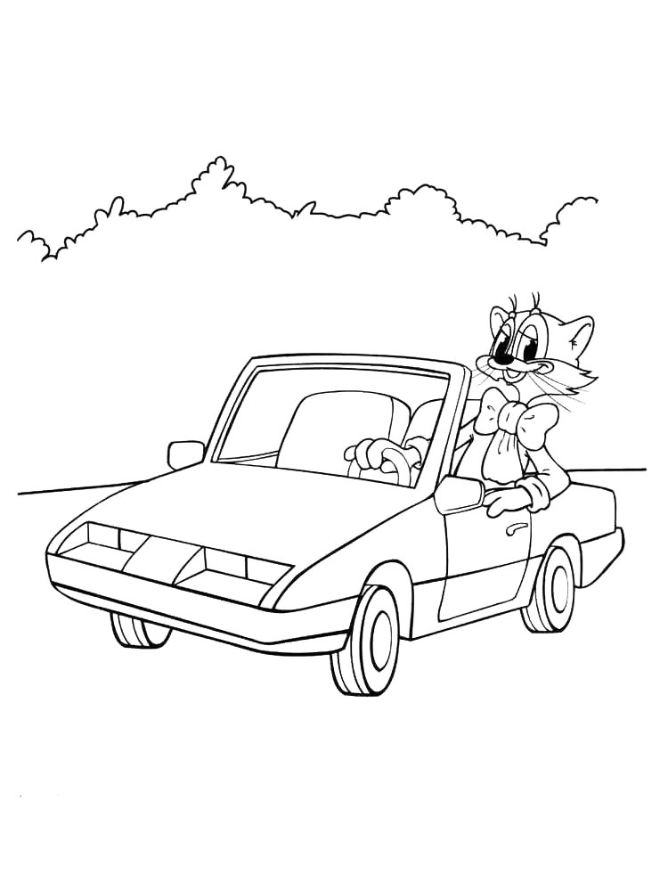 Распечатать раскраску кот 2