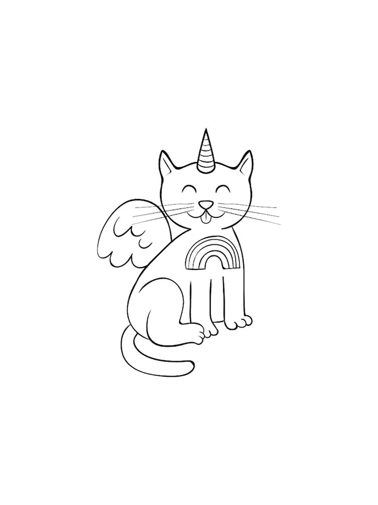Распечатать раскраску кот 3