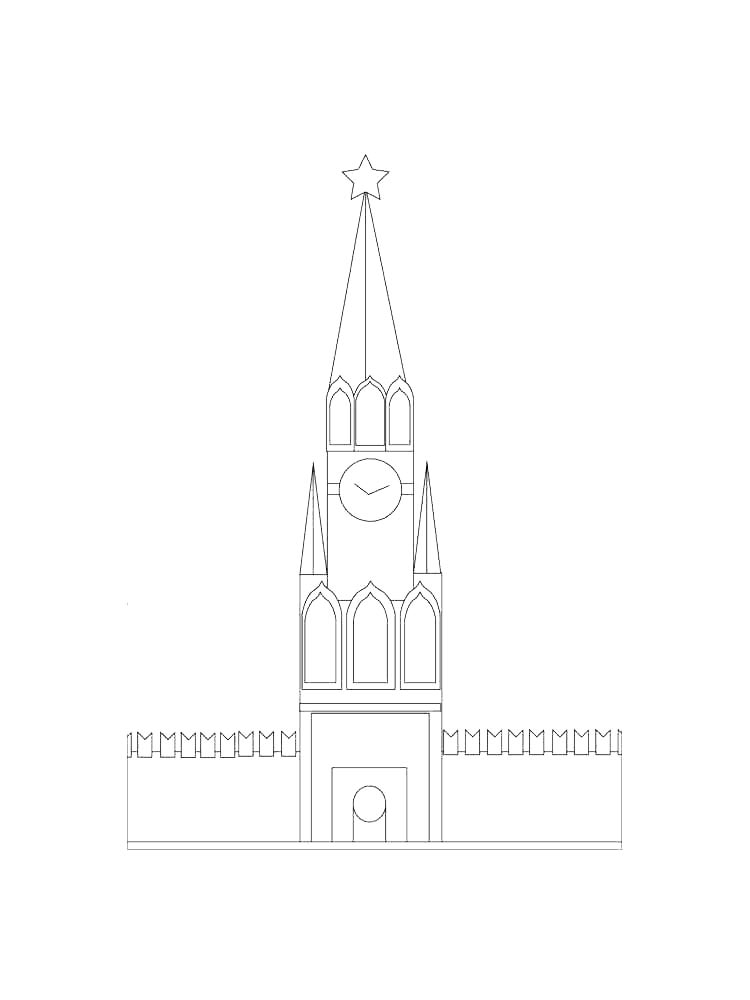 Распечатать раскраску кремль