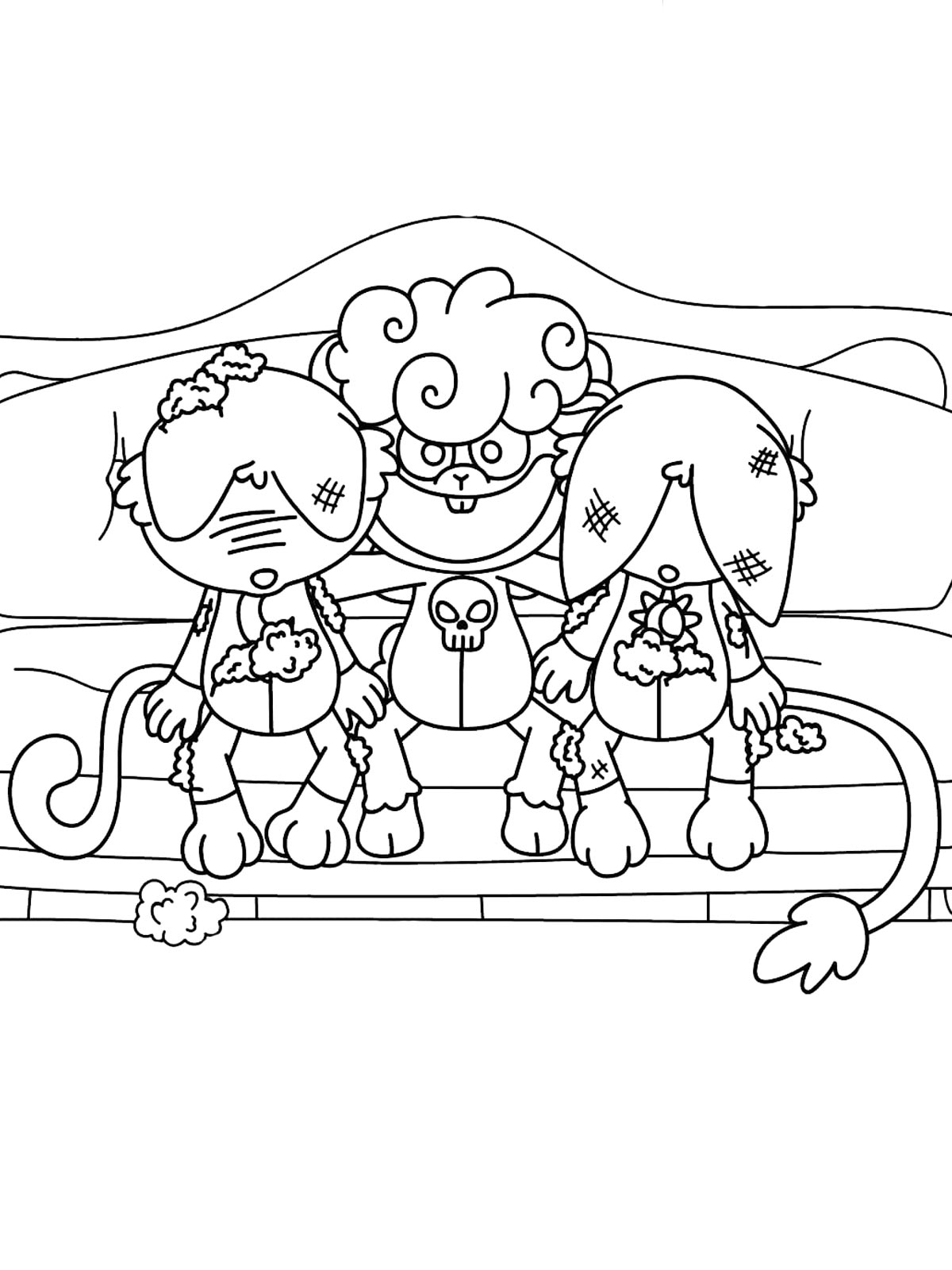 Распечатать раскраску Poppy Playtime Safe Haven Nightmare Critters