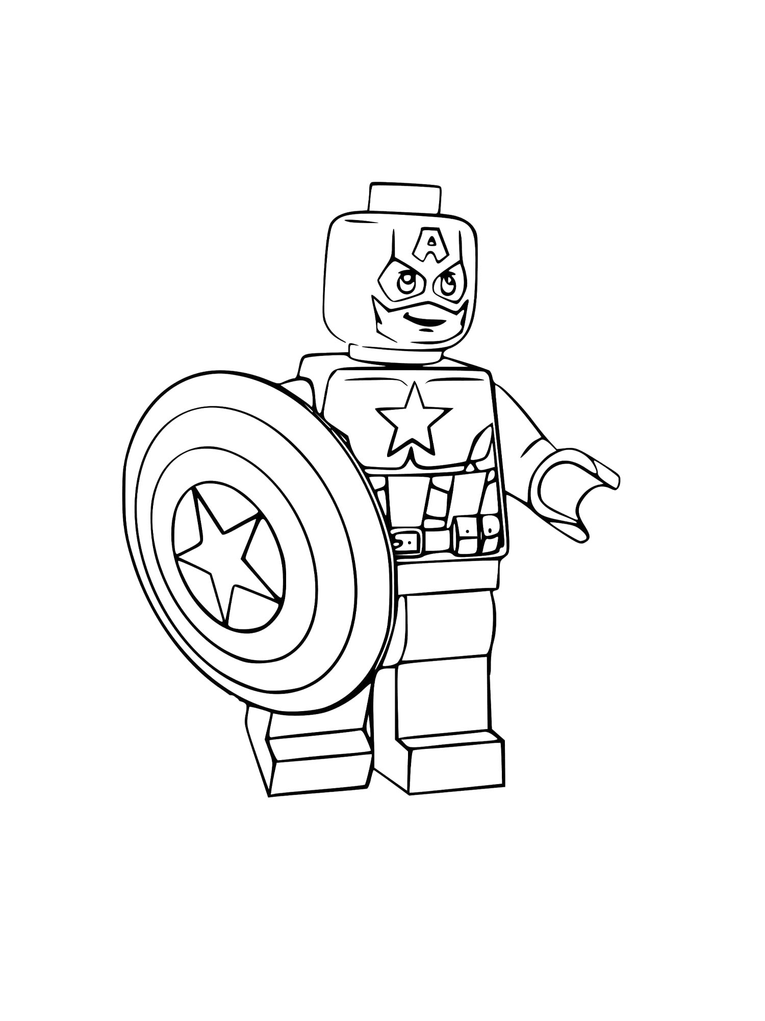 Распечатать раскраску раскраски lego капитан америка