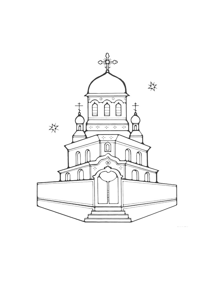 Распечатать раскраску раскраски церковь