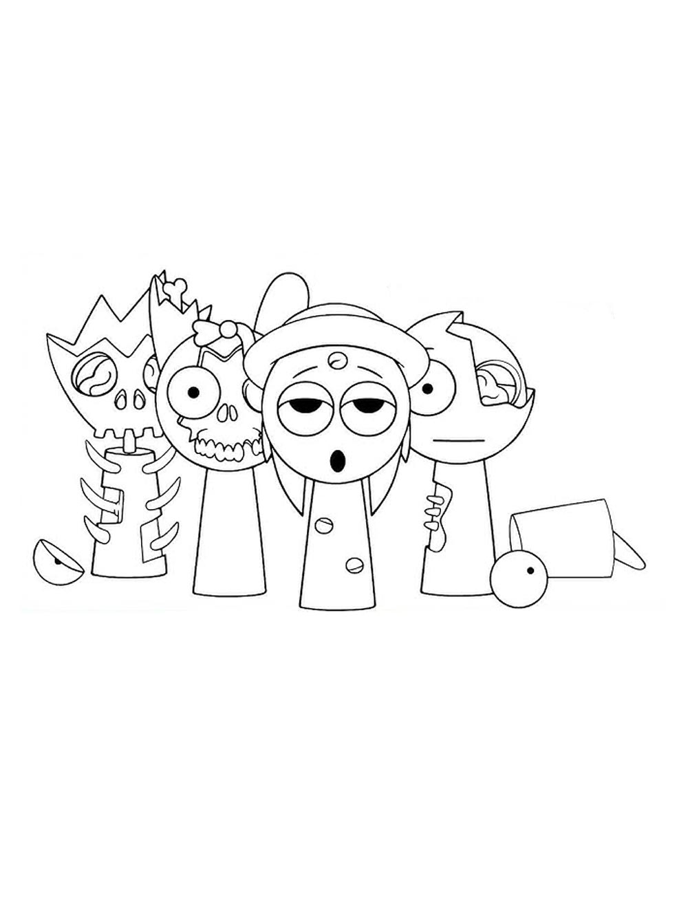 Распечатать раскраску Sprunki Incredibox