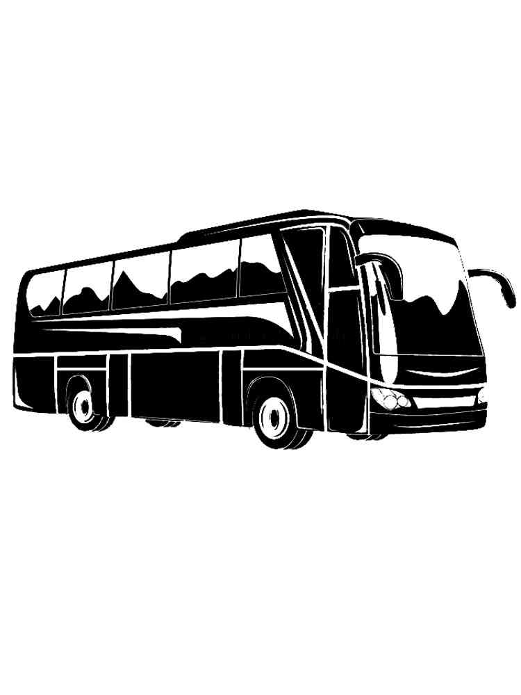 Распечатать раскраску трафареты автобуса