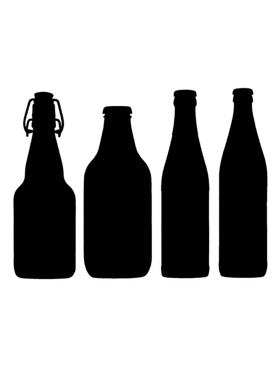 Распечатать раскраску трафареты бутылки 2