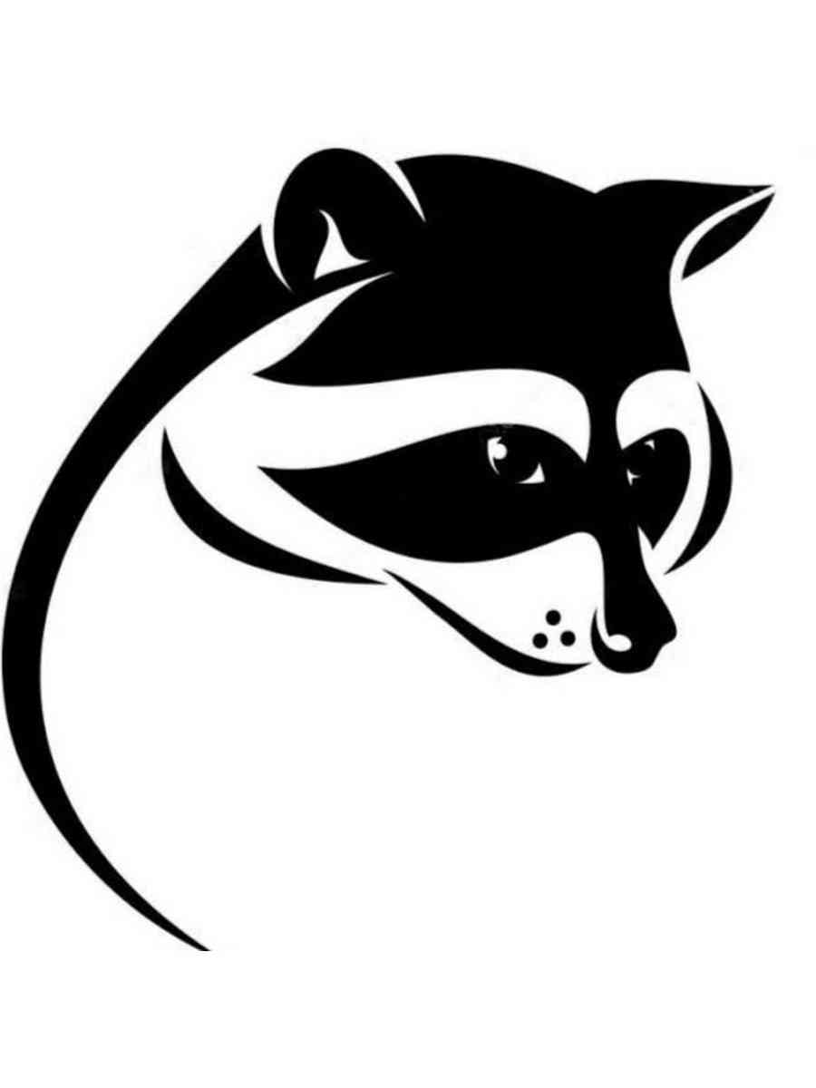 Распечатать раскраску трафареты енота