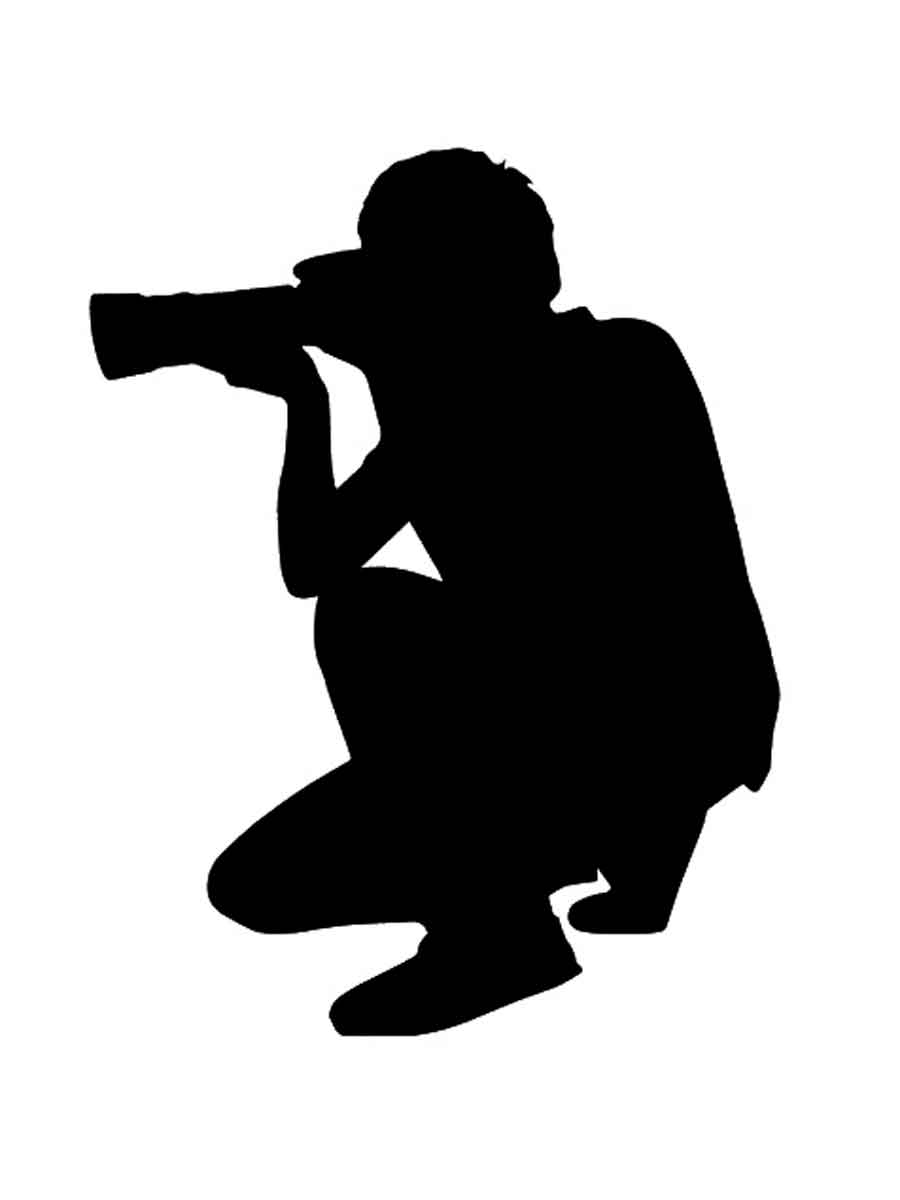 Распечатать раскраску трафареты фотографа 2
