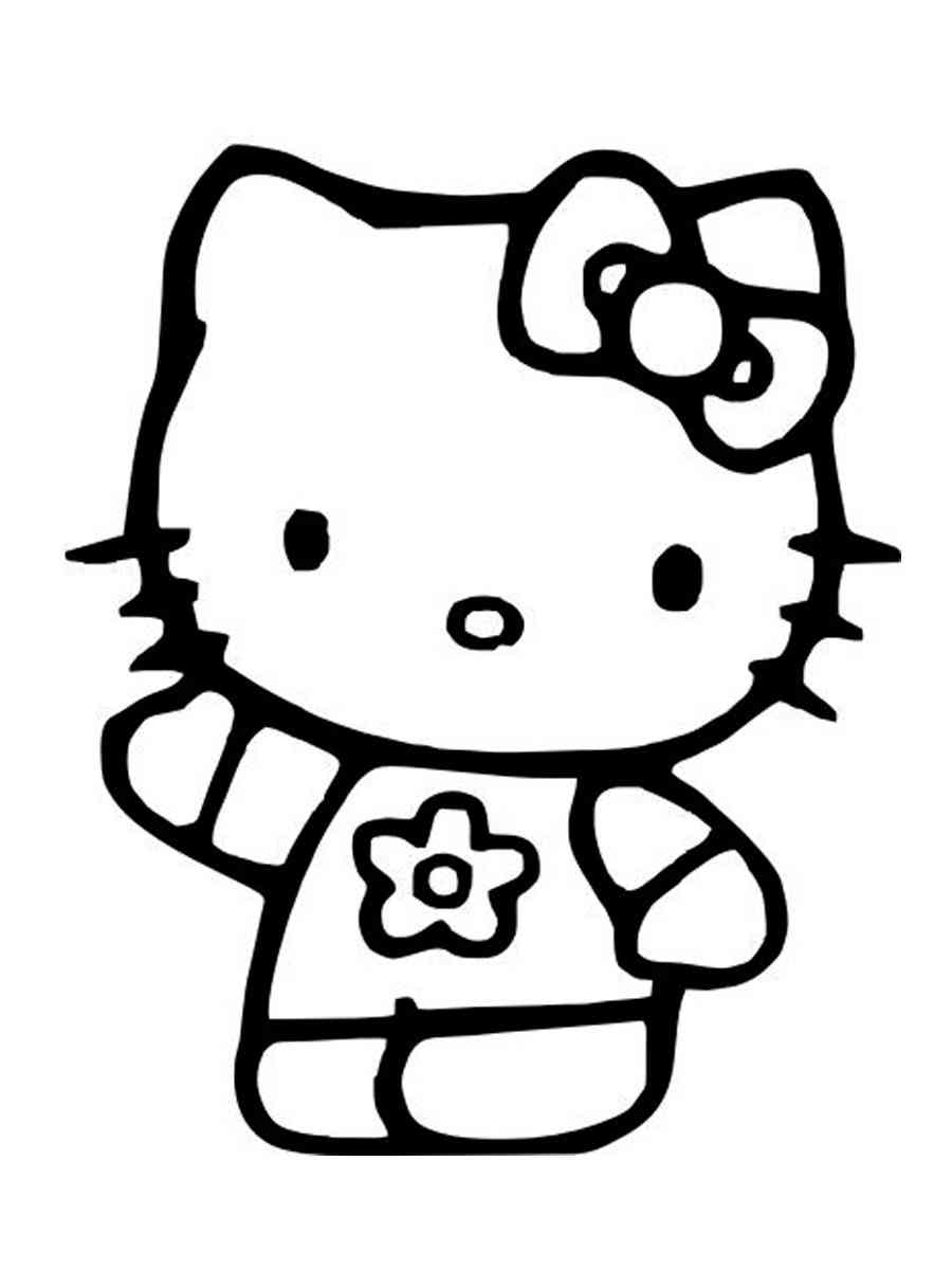 Распечатать раскраску трафареты hello kitty
