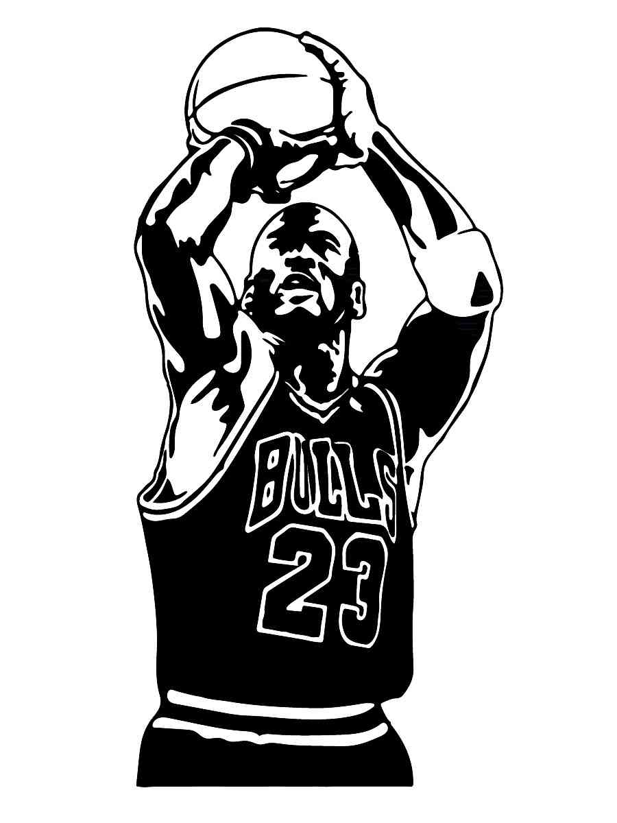 Распечатать раскраску трафареты майкла джордана