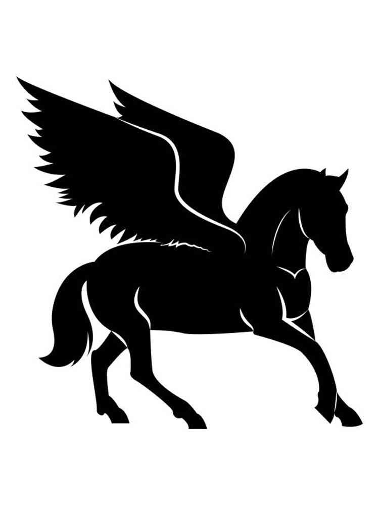 Распечатать раскраску трафареты пегаса