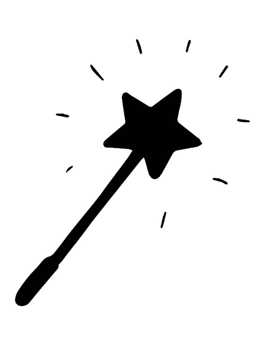 Распечатать раскраску трафареты волшебной палочки