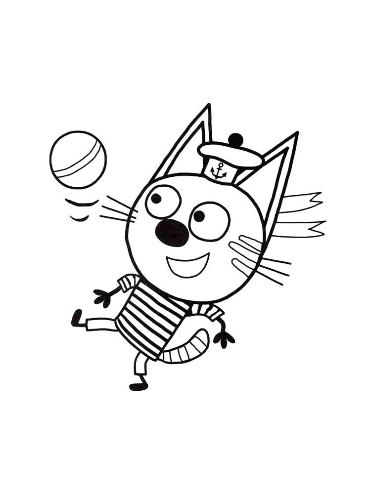 Распечатать раскраску три кота