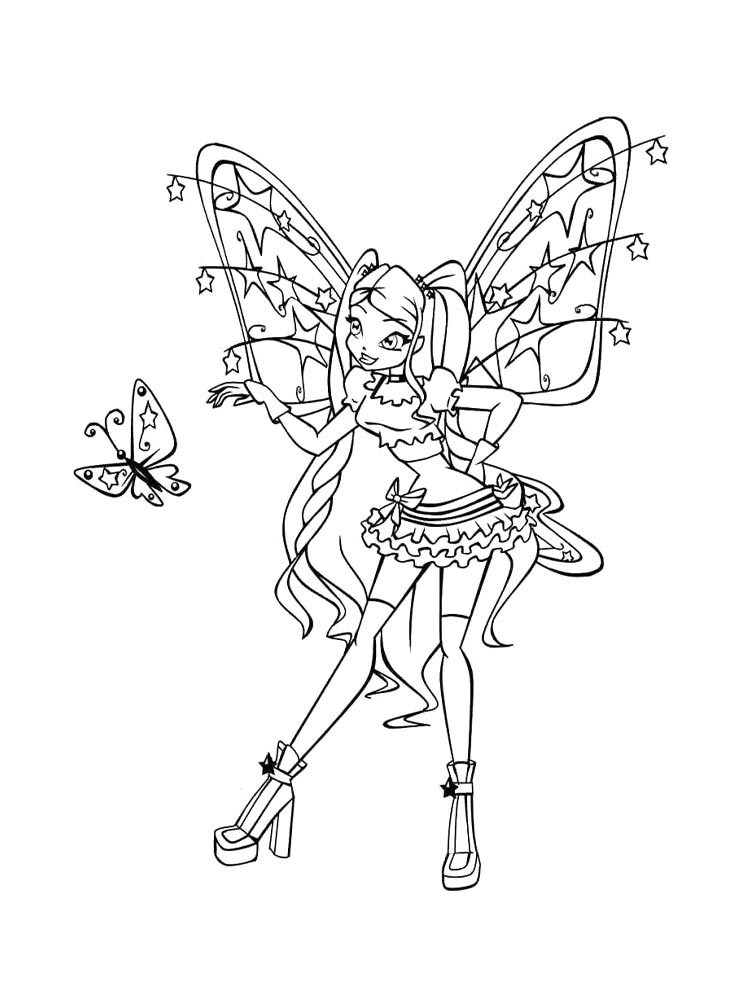 Распечатать раскраску винкс (winx) 30