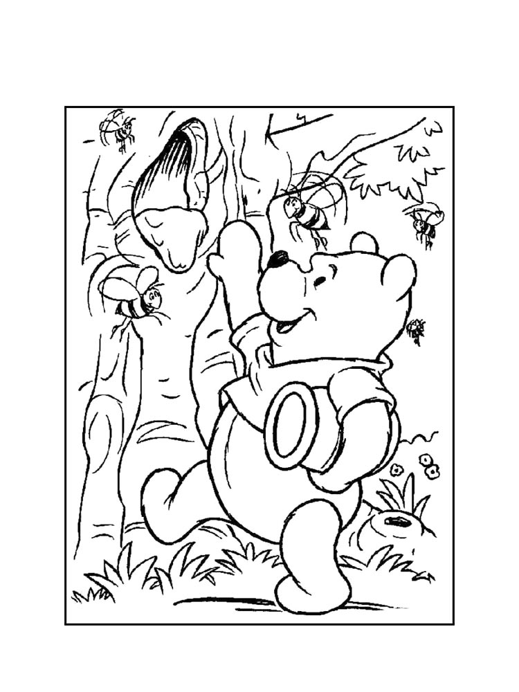 Распечатать раскраску винни пух 7