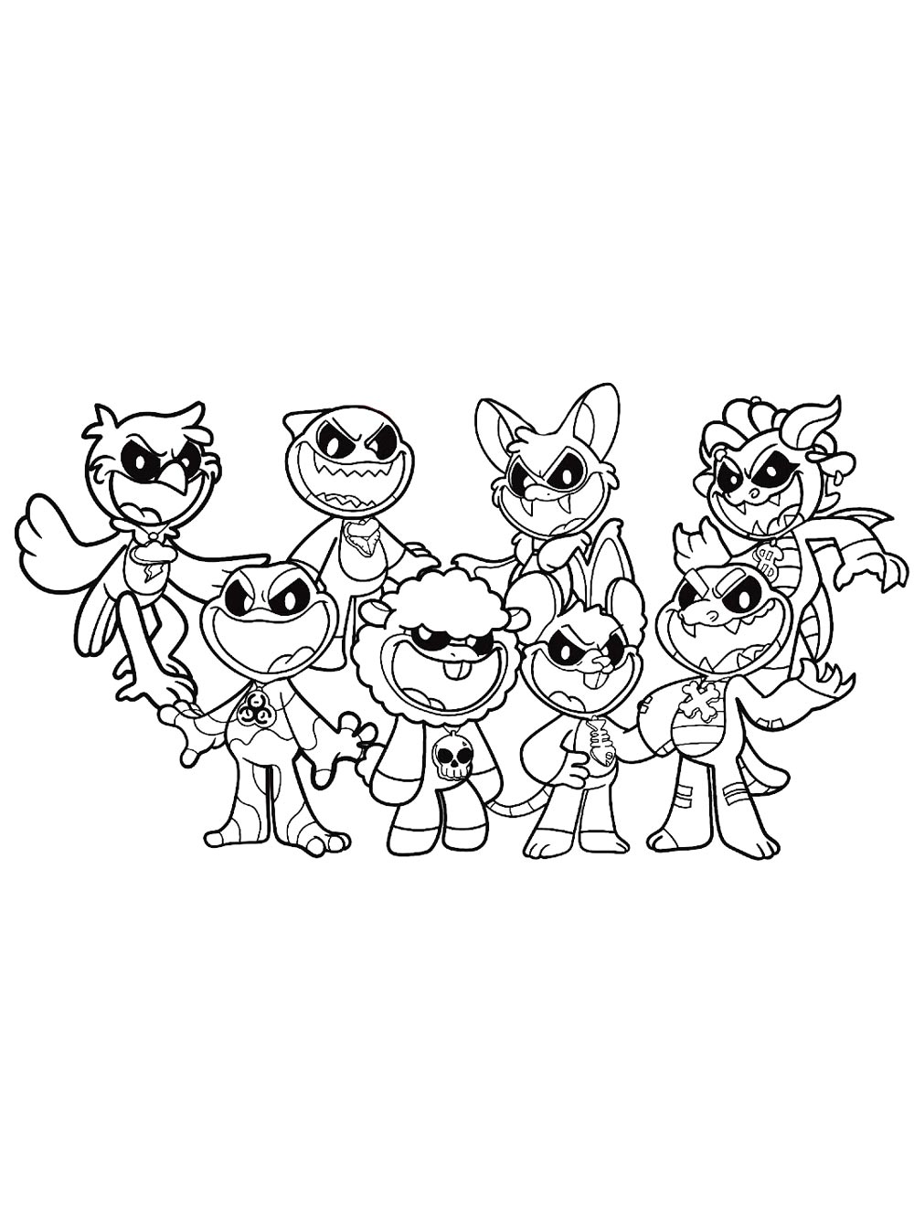 Распечатать раскраску Все Nightmare Critters