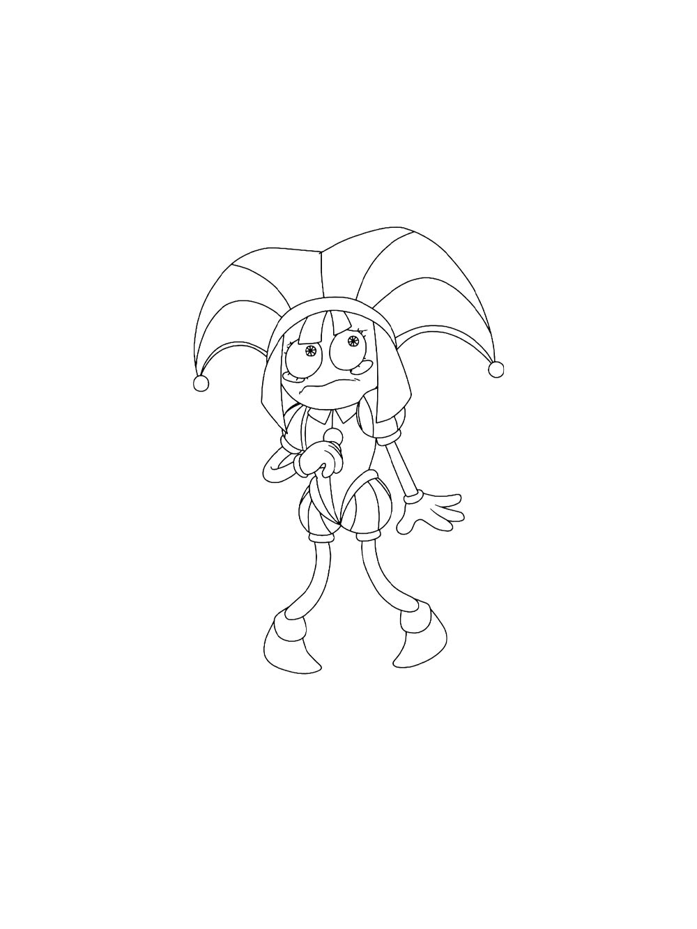 Распечатать раскраску Задумчивая Помни