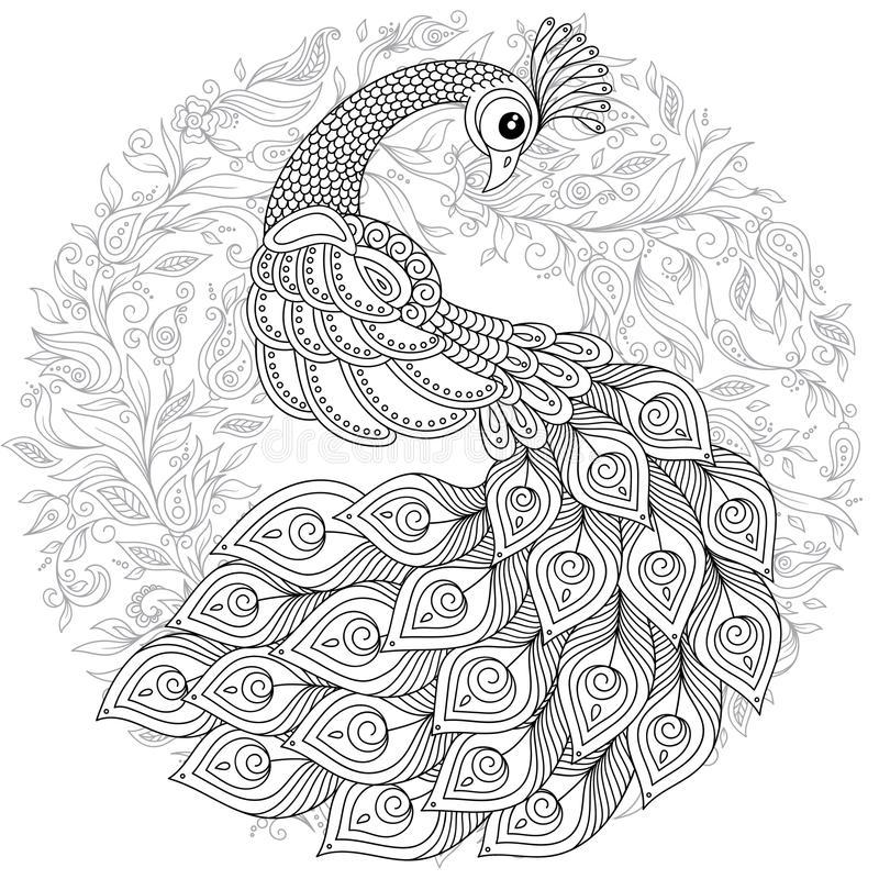 рисунок павлин