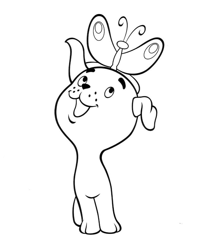 Щенок и бабочка