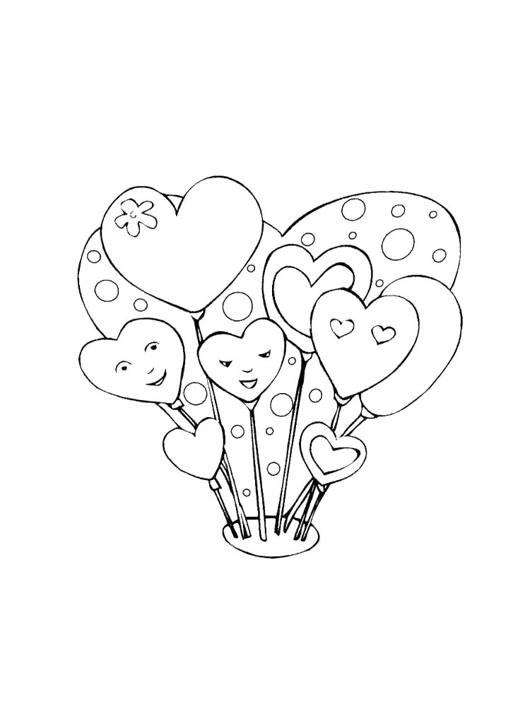 Сердечки рисунок для раскрашивания 5