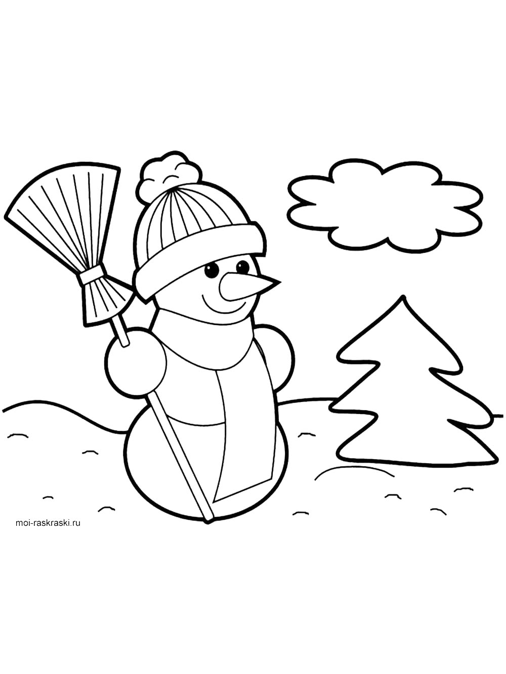 Снеговик у елки