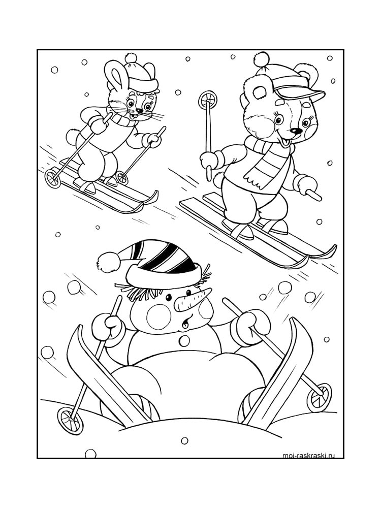 Снеговика картинка для раскрашивания 2