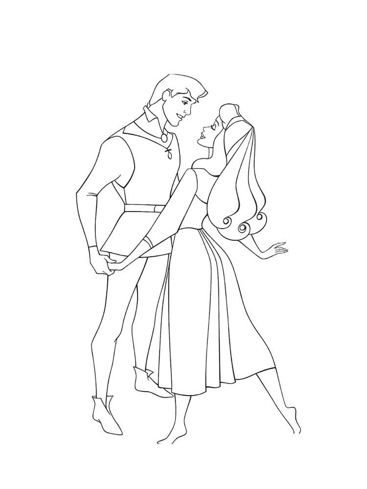 Спящая красавица черно-белая раскраска 3
