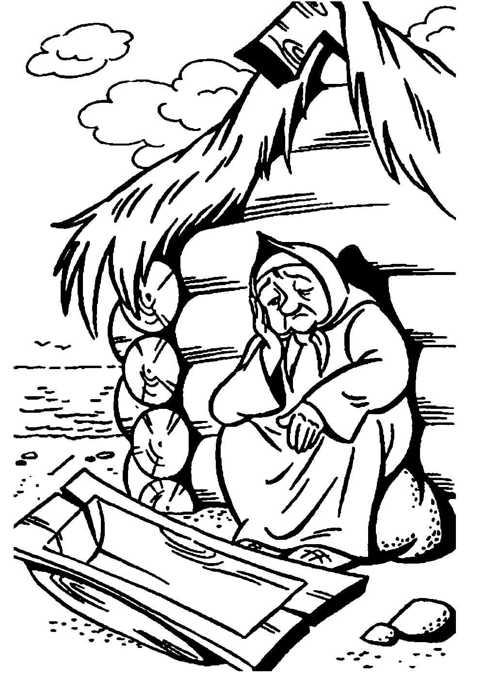 Старуха у корыта