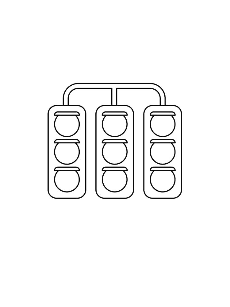 Светофор картинка для раскрашивания