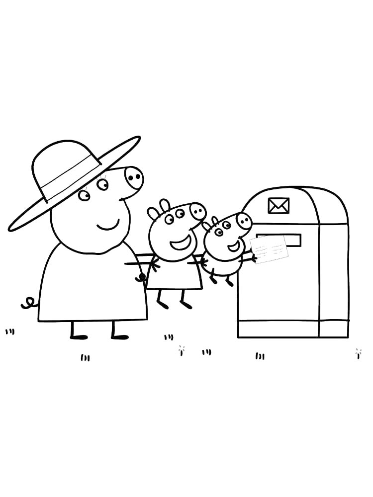 Свинка пеппа для раскрашивания 3