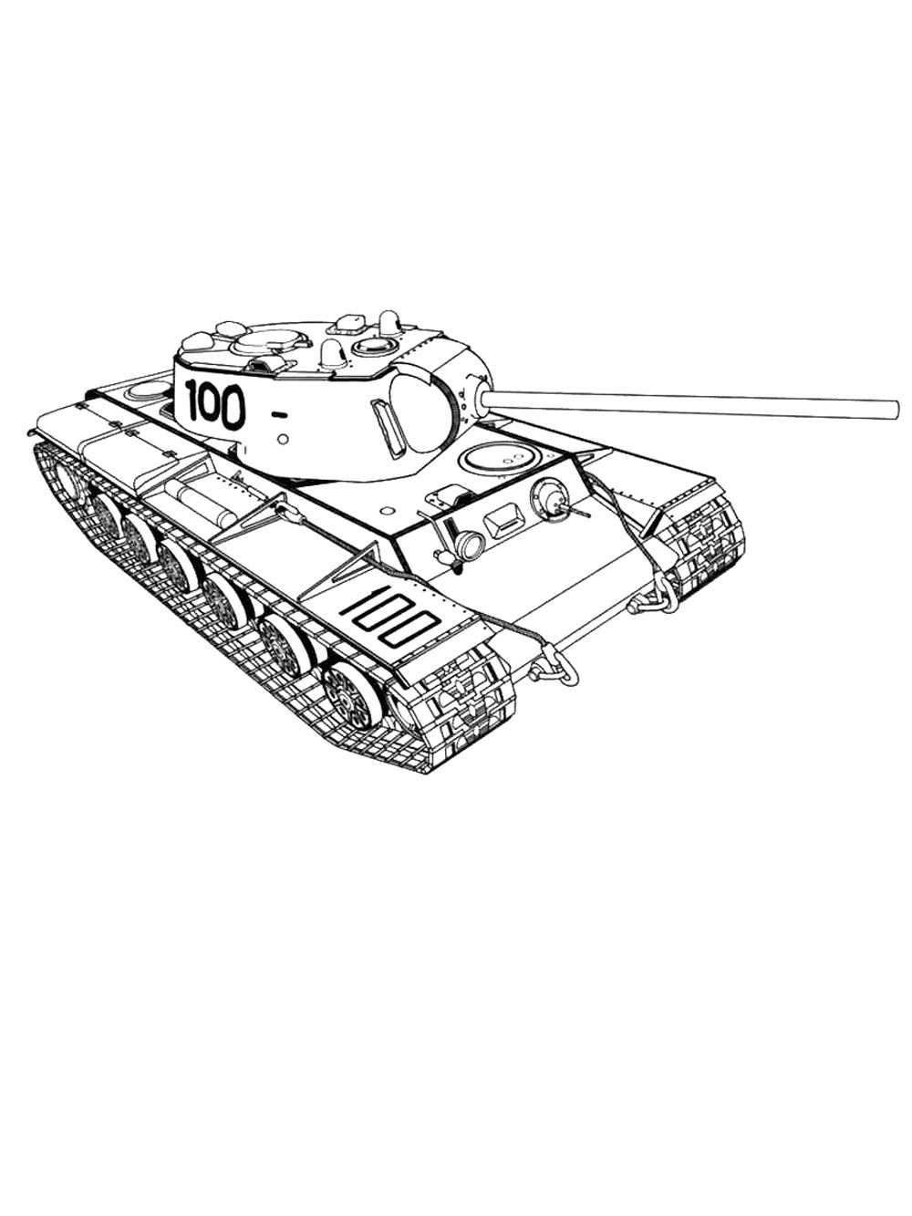 Танк КВ-1 повернул башню