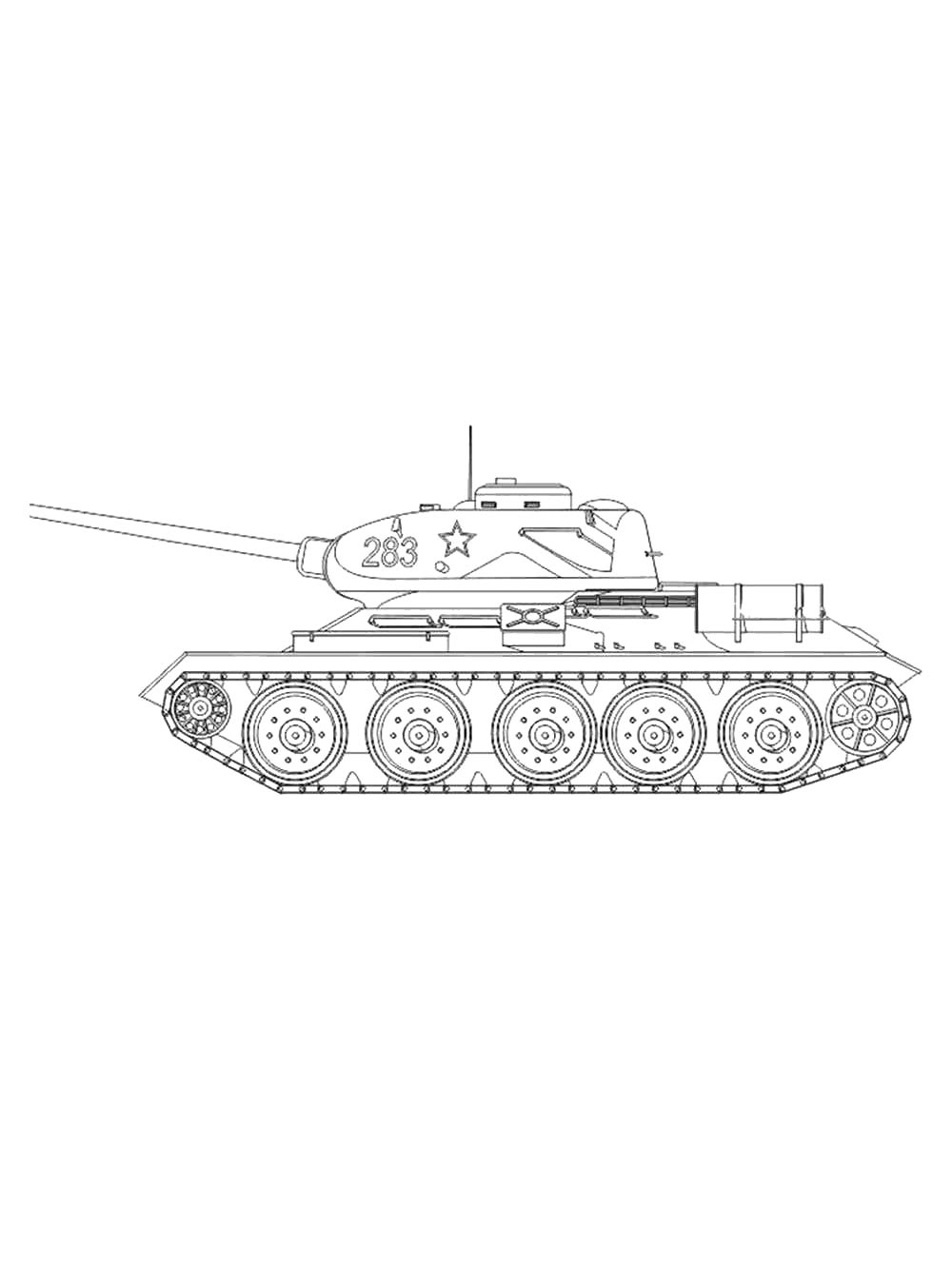 Танк Т-34 вид сбоку